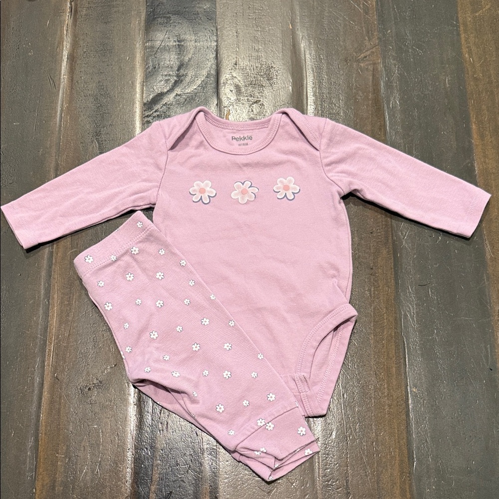 Pehr Pink Floral Kids Bodysuit Set